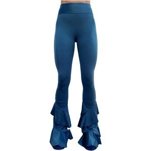 Ruffle Bottom Compression Yoga Leggings Pants